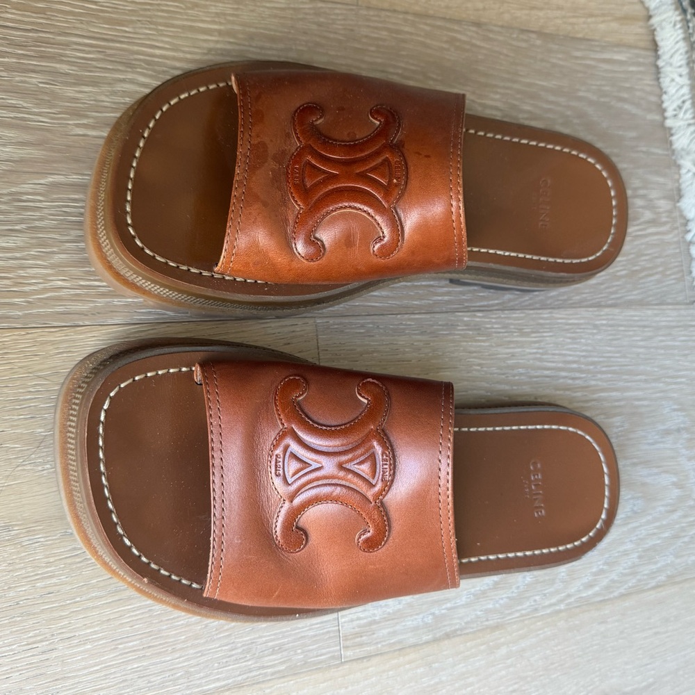 Celine Triomphe Sandal •brown size 36•